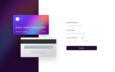 Interactive card details form