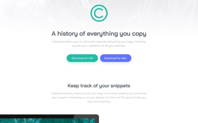 Clipboard landing page